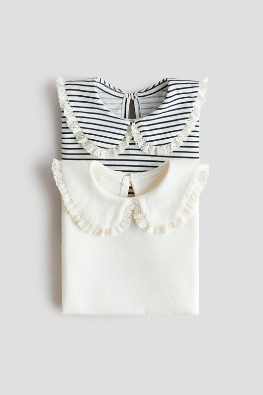 2-pack collared cotton tops