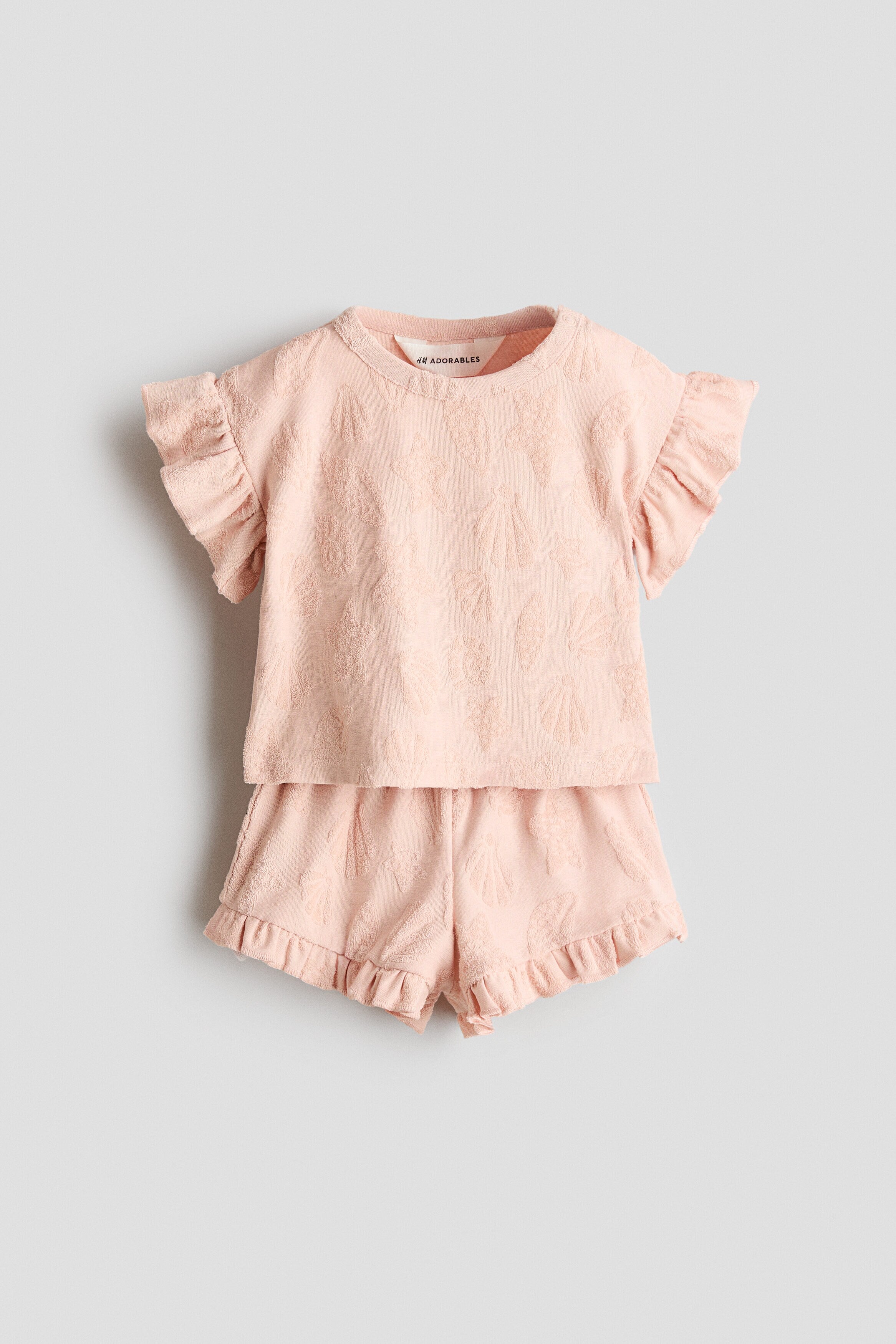 2-piece frilled terry set