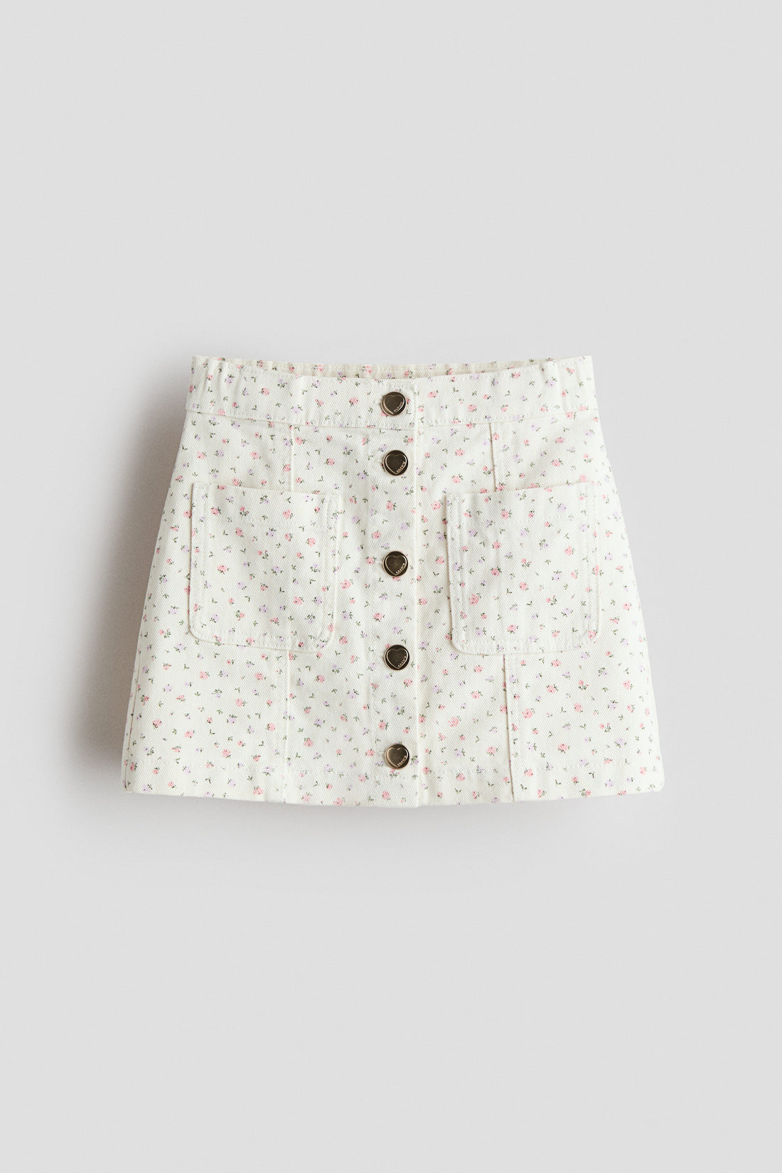 Cotton twill skirt - Cream Floral / 1.5-2 Years