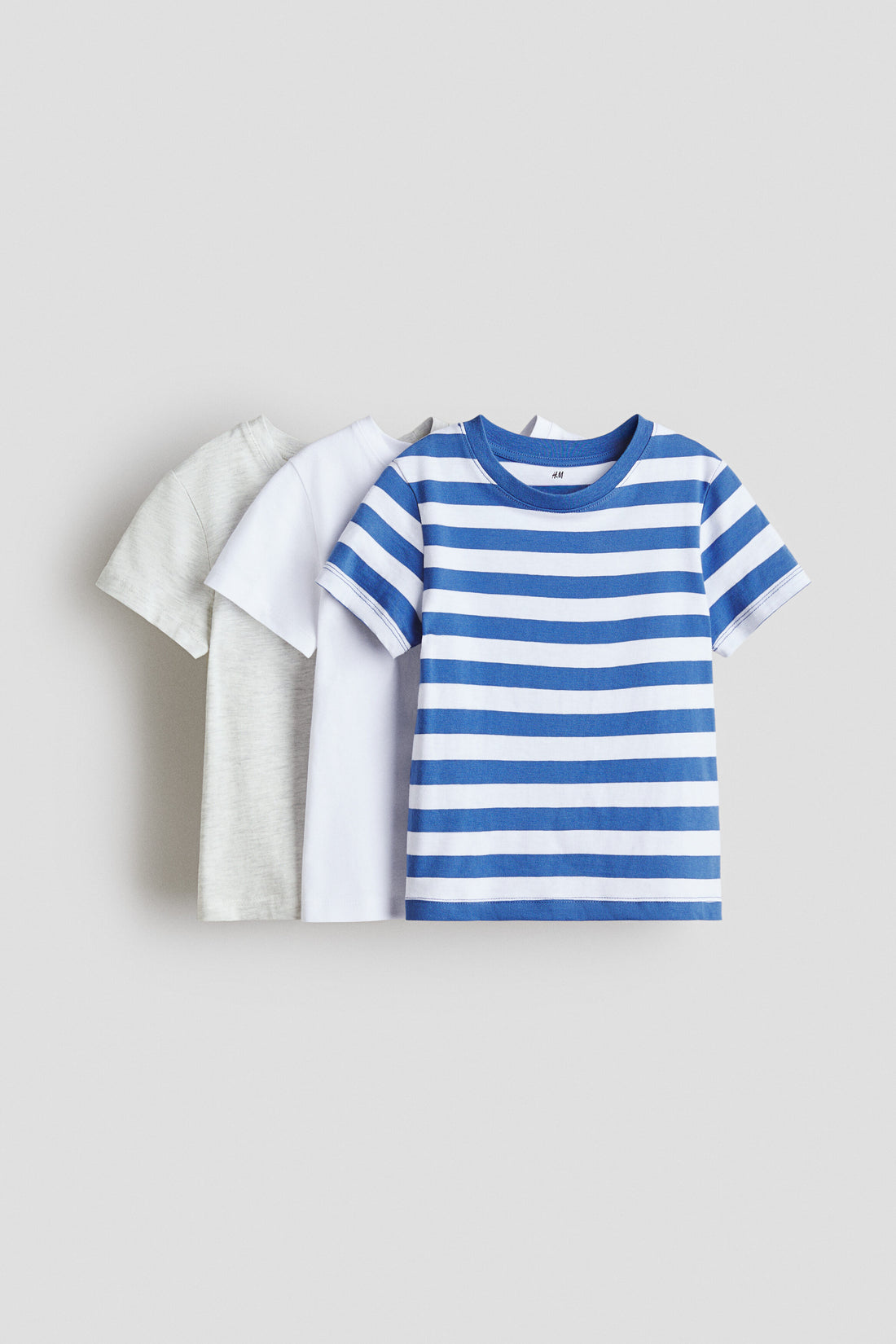 3-pack cotton T-shirts - Blue Striped 0 / 1.5-2 Years