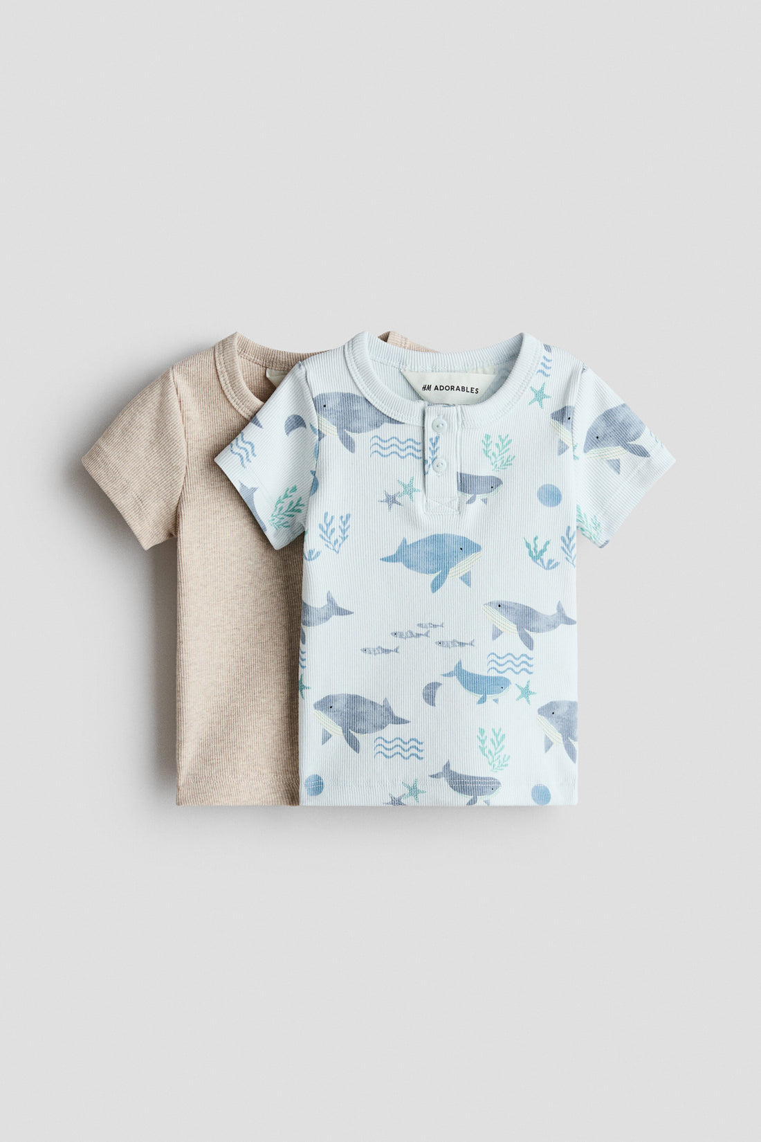 2-pack cotton Henley tops - 12M