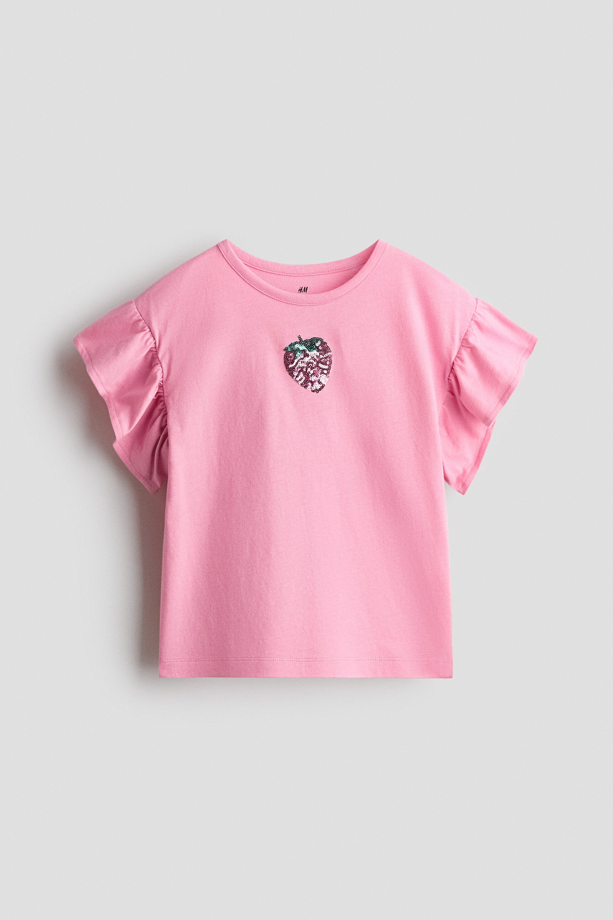 Appliquéd top - Pink Strawberry / 8-10 Years
