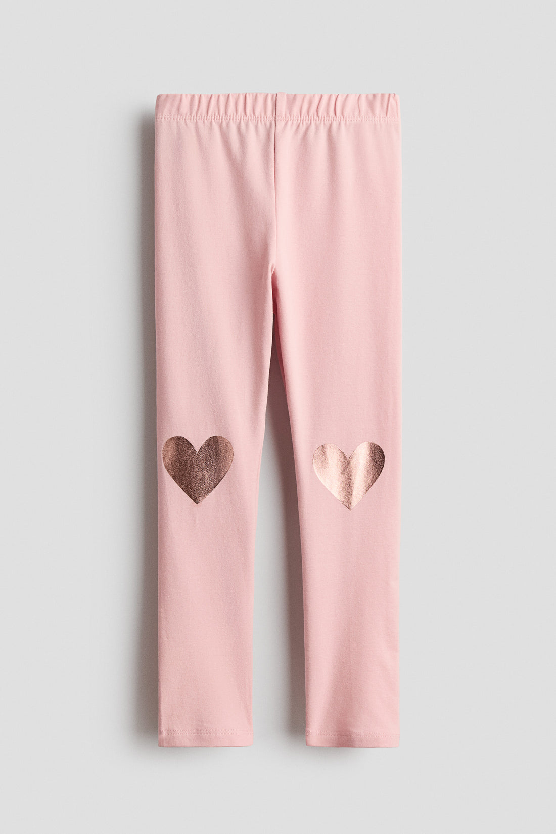 Printed jersey leggings - Light Pink Hearts / 1.5-2 Years
