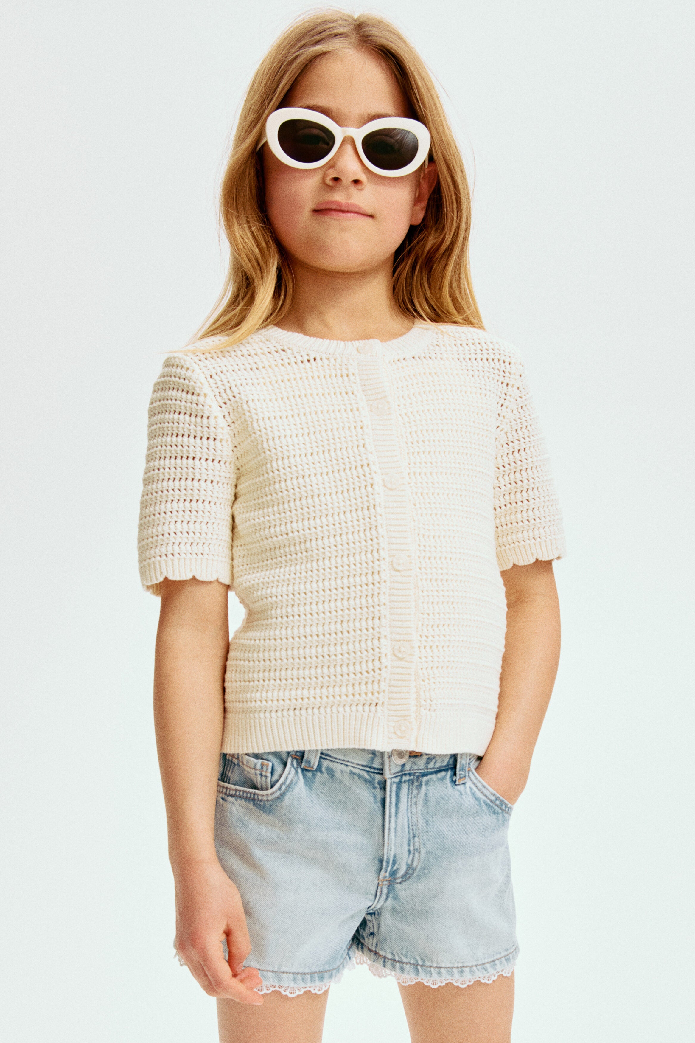 Textured-knit cardigan