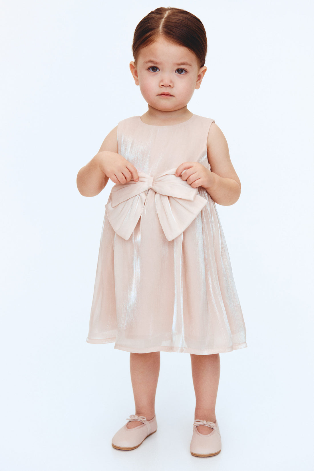 Bow-detail organza dress