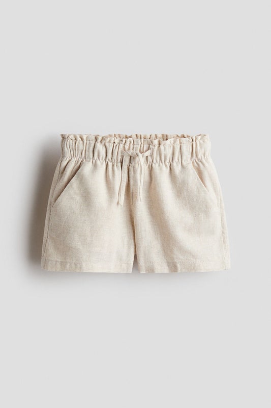 Linen-blend shorts