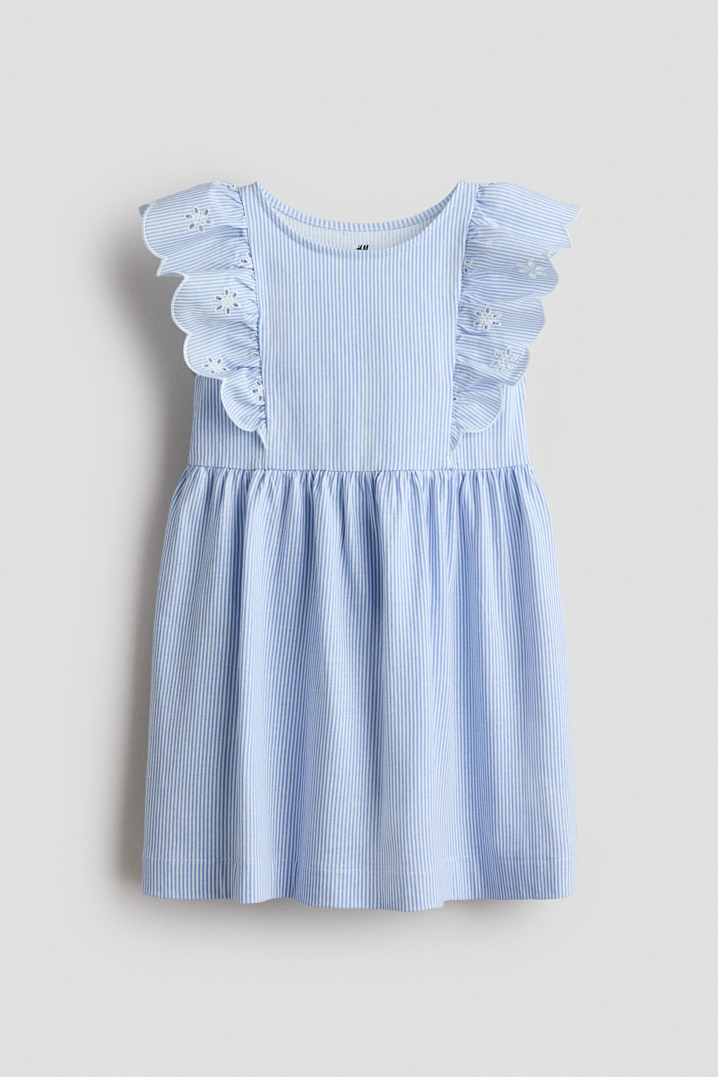 Flounce-trimmed cotton dress