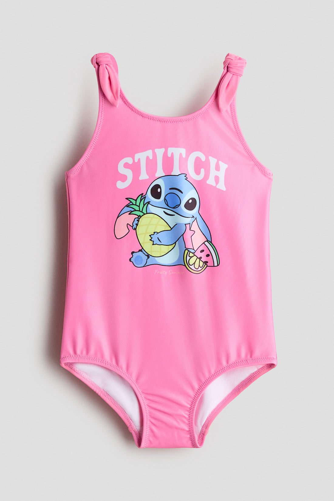 Printed knot-detail swimsuit - Pink Lilo Stitch / 8-10 Years