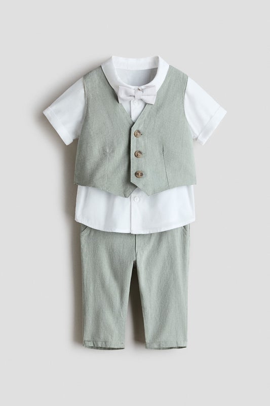 4-piece linen-blend dressy set