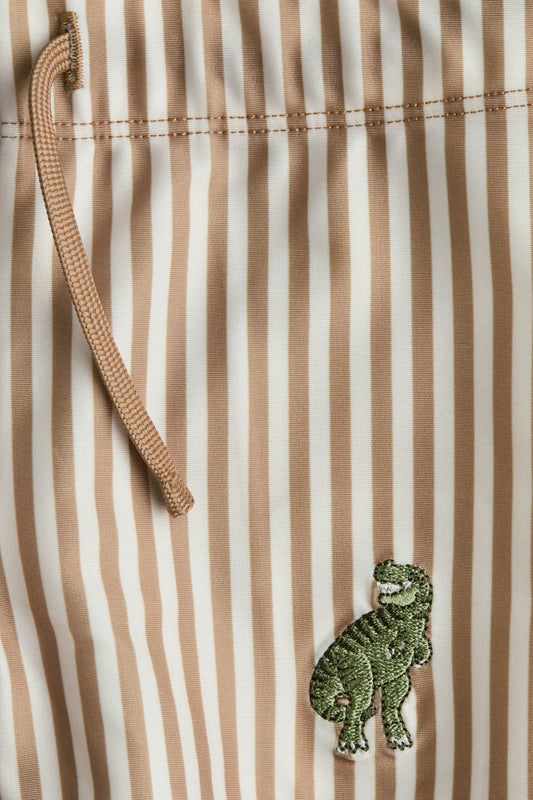 Embroidery-motif swimming trunks