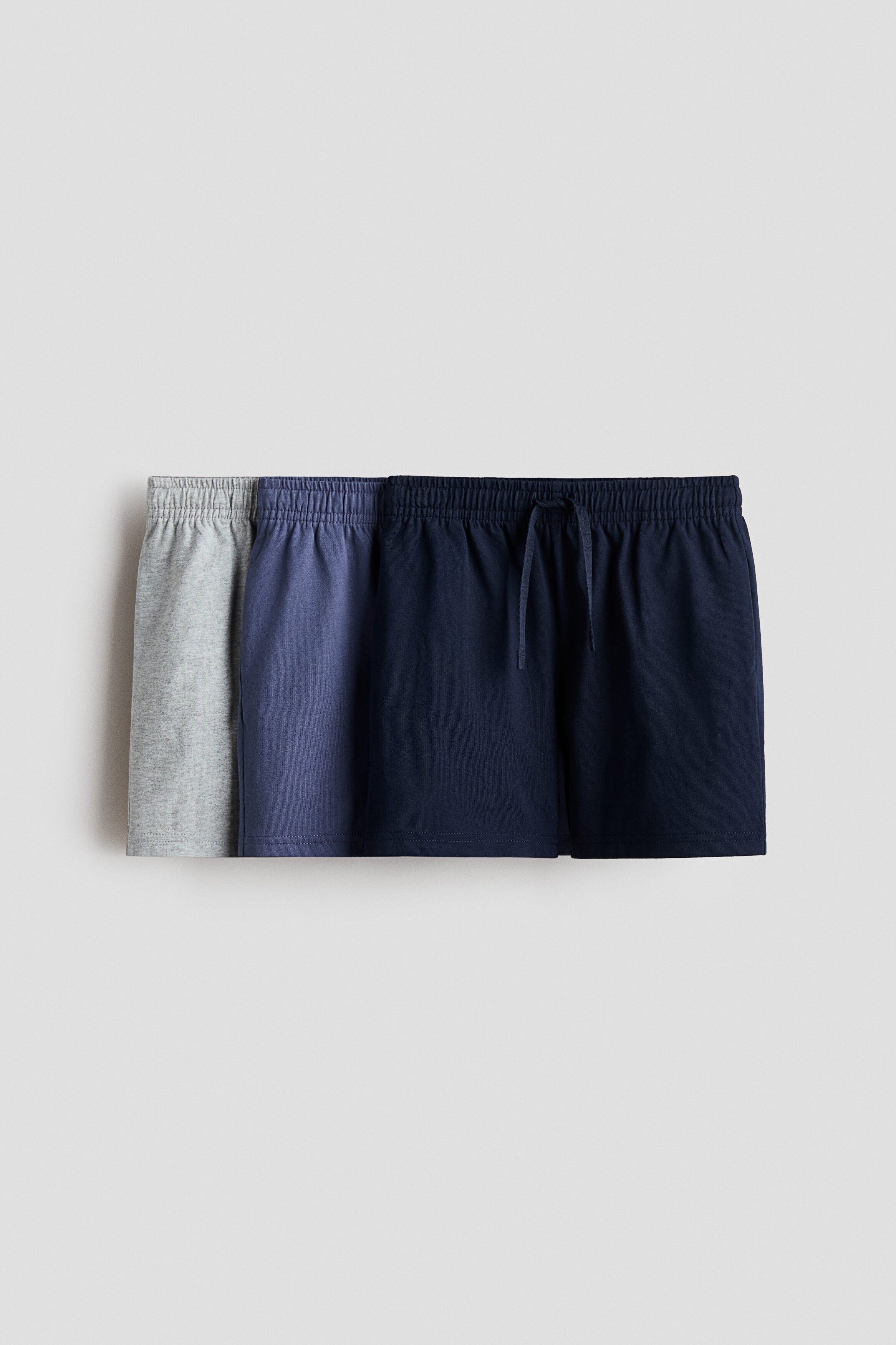 3-pack cotton jersey shorts - Light Grey Marl Navy Blue / 2-3 Years