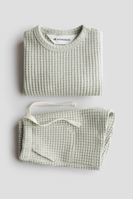 2-piece waffled cotton set