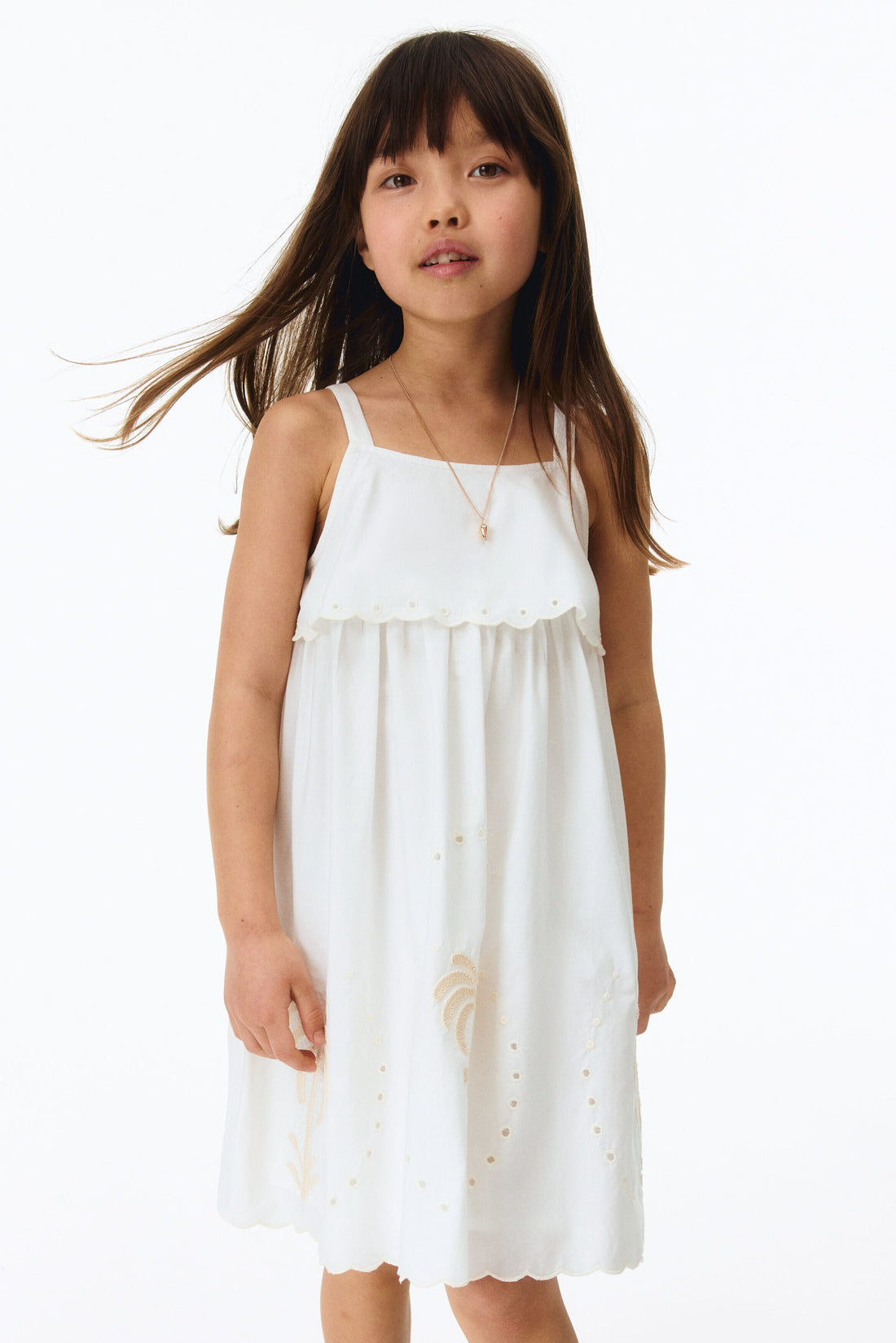 Embroidered strappy dress