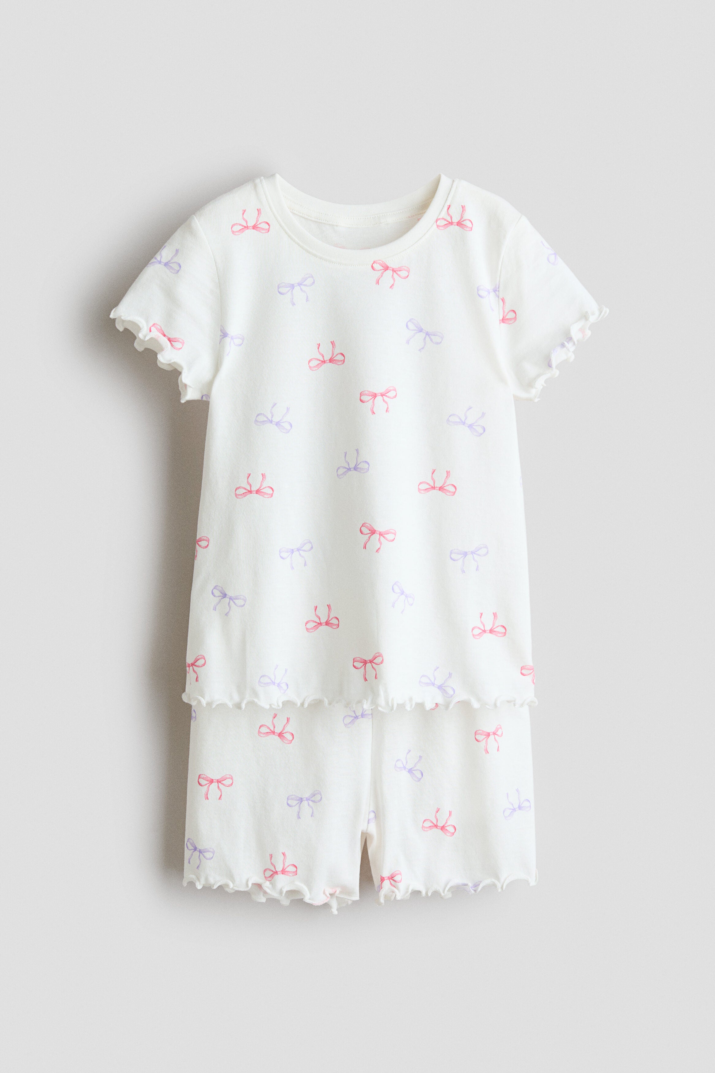 Pointelle pyjamas - White Bows 0 / 1.5-2 Years