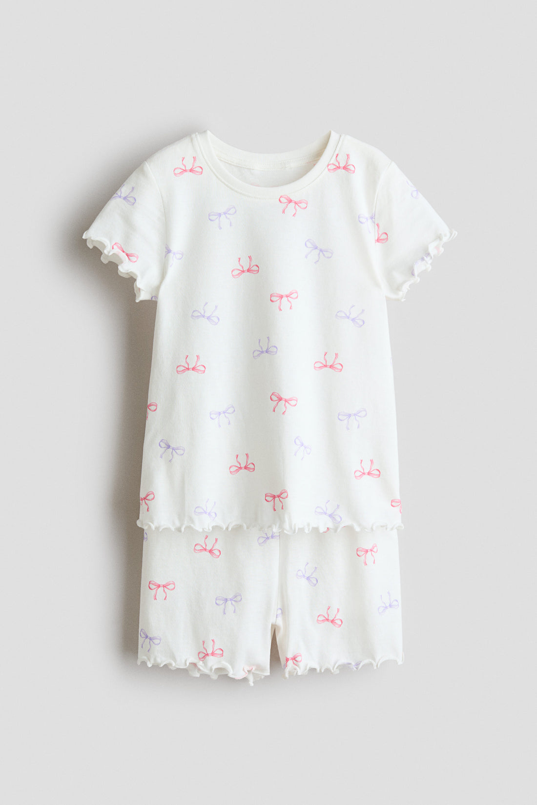 Pointelle pyjamas - White Bows 0 / 1.5-2 Years