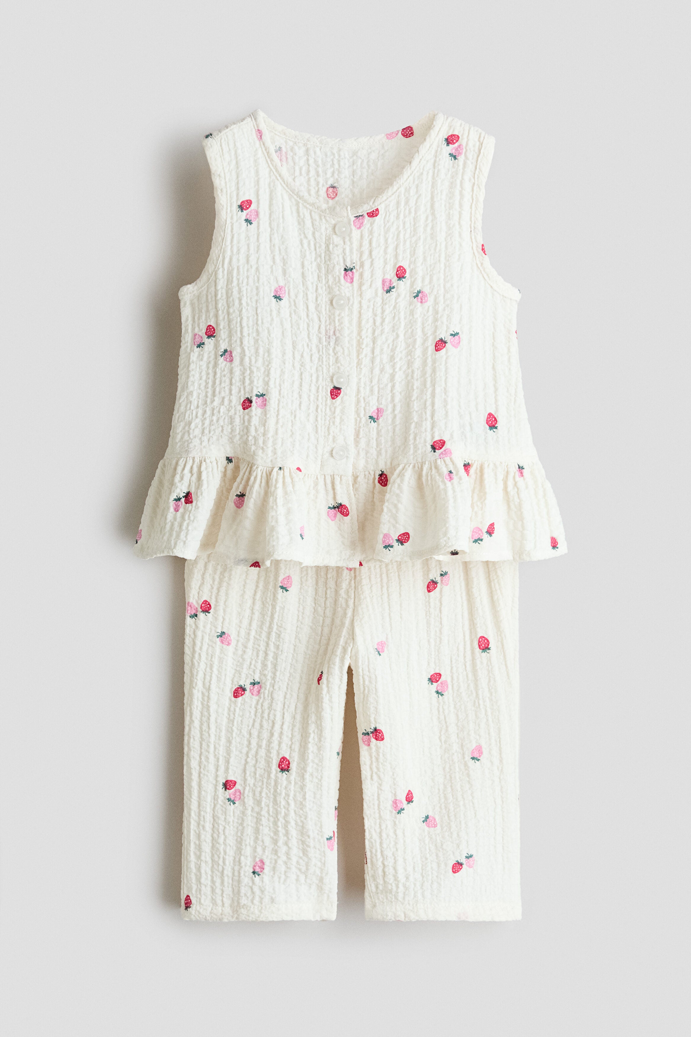 2-piece seersucker set - White Strawberries / 12-18 Months
