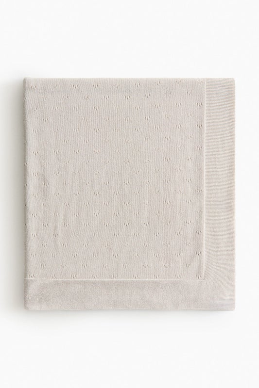 Cotton pointelle baby blanket