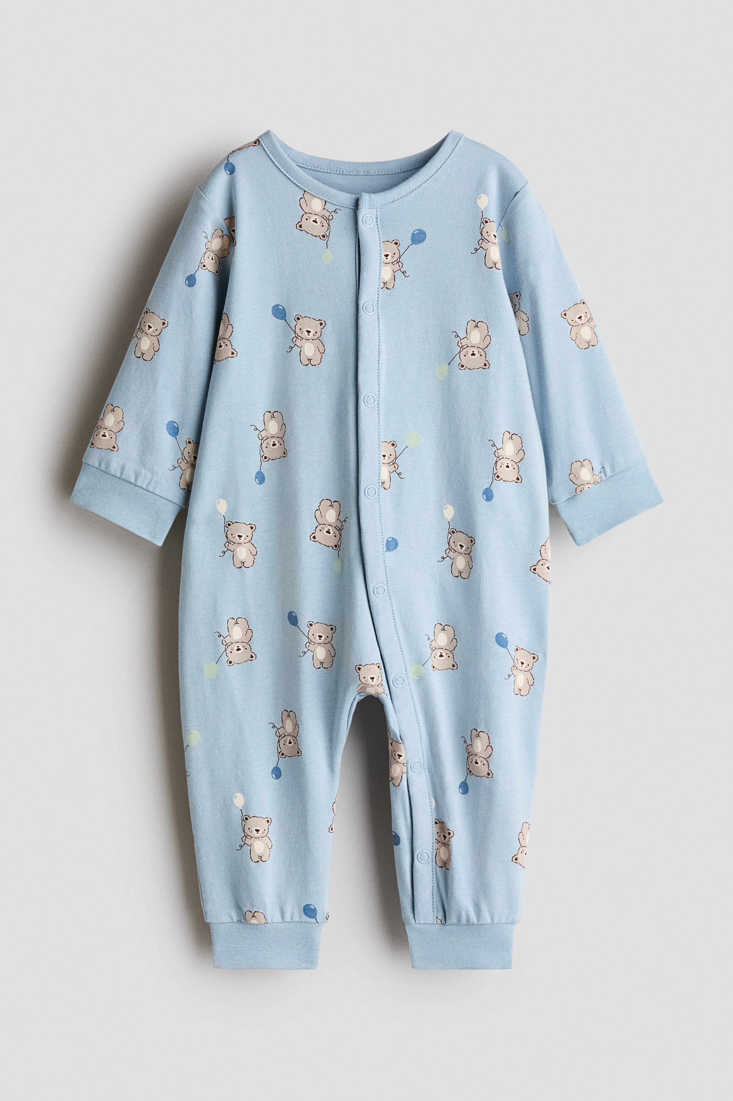 Patterned sleepsuit - Light Blue Teddy Bears / 12-18 Months