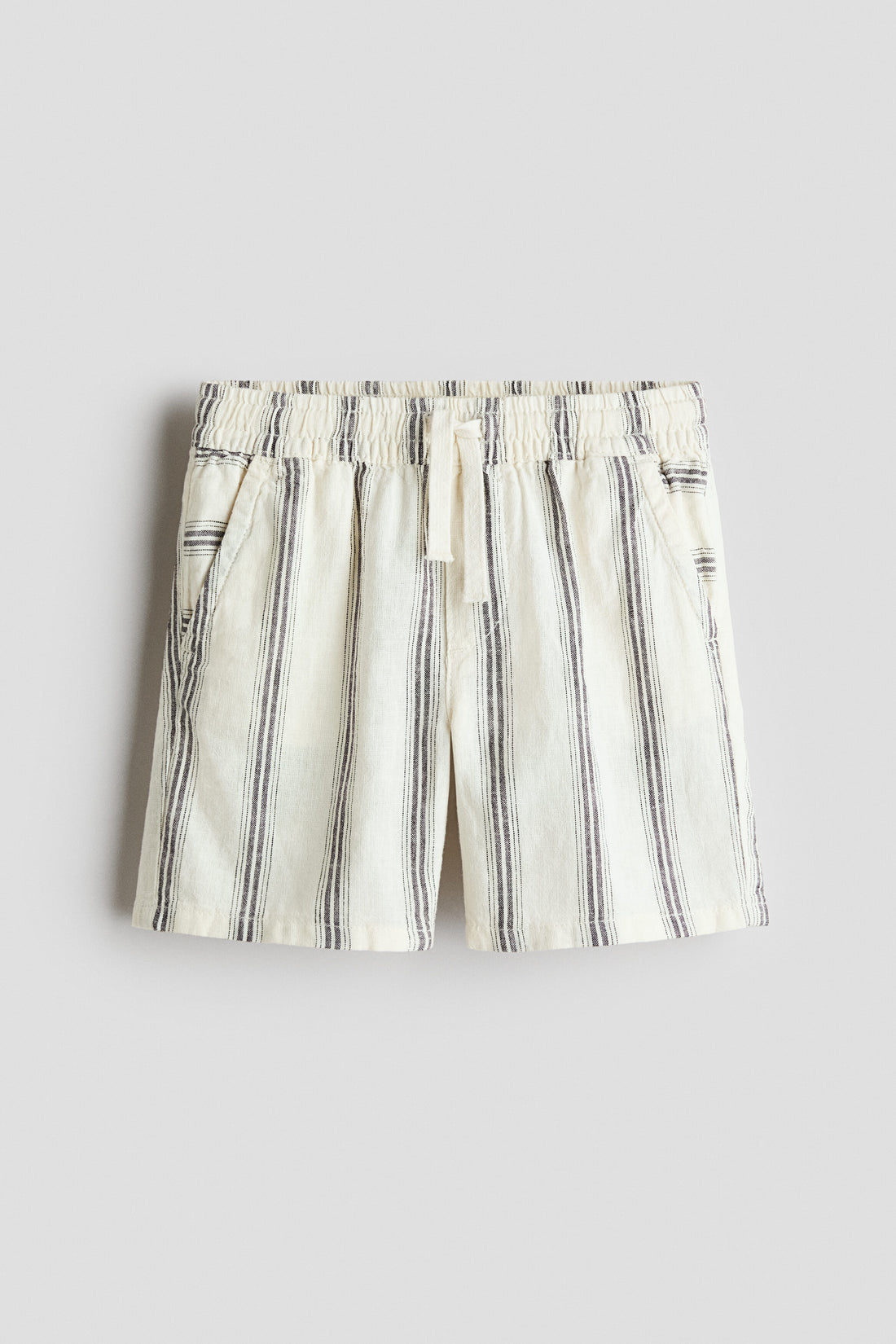 Linen-blend drawstring shorts