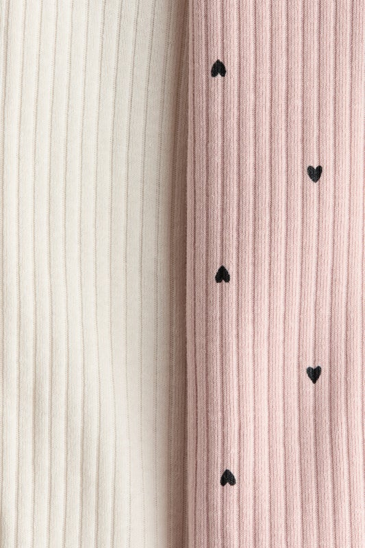 2-pack ribbed cotton sleepsuits