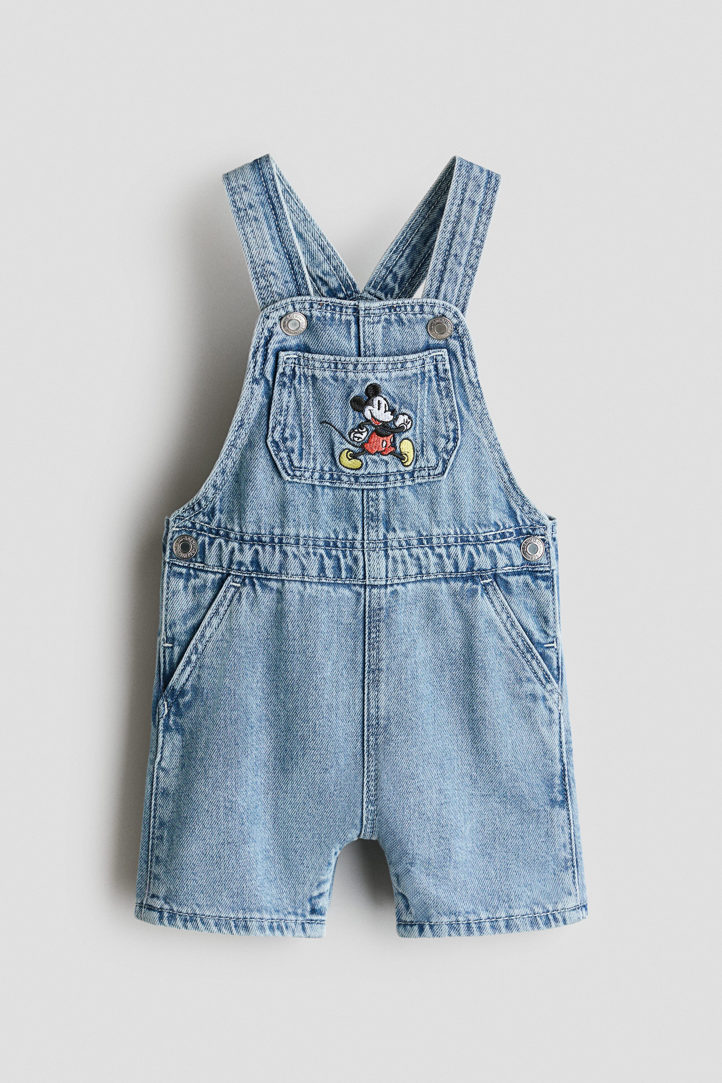Embroidery-detail dungaree shorts - 18M
