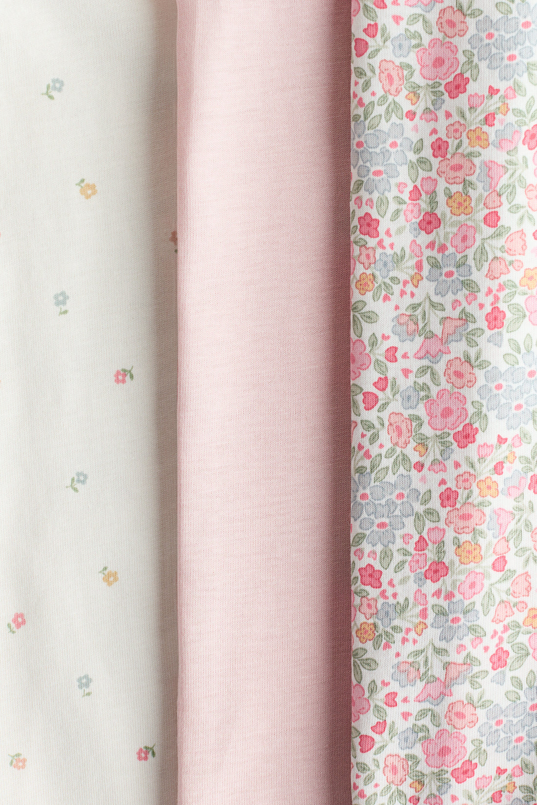 3-pack short cotton sleepsuits