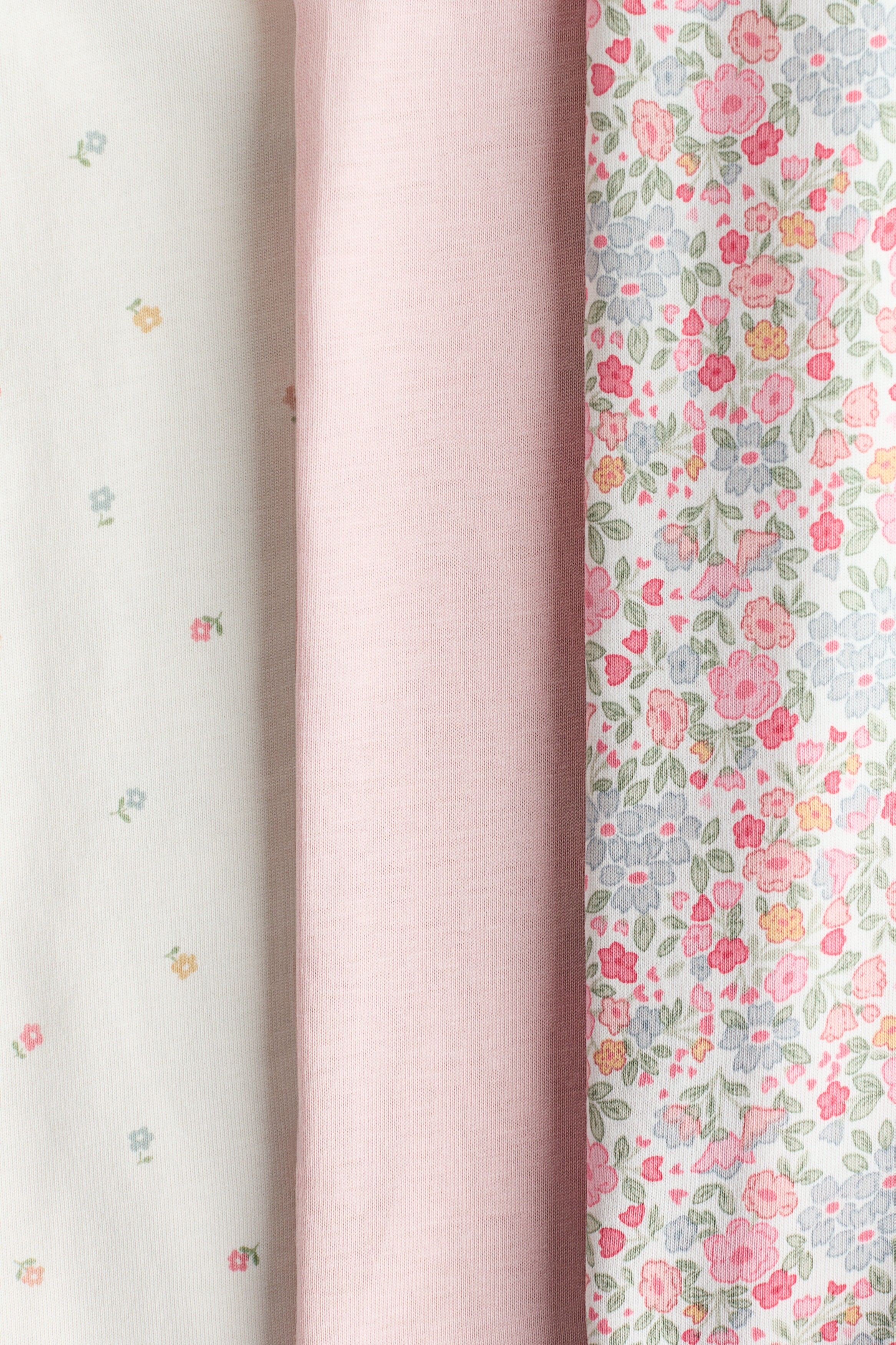 3-pack short cotton sleepsuits