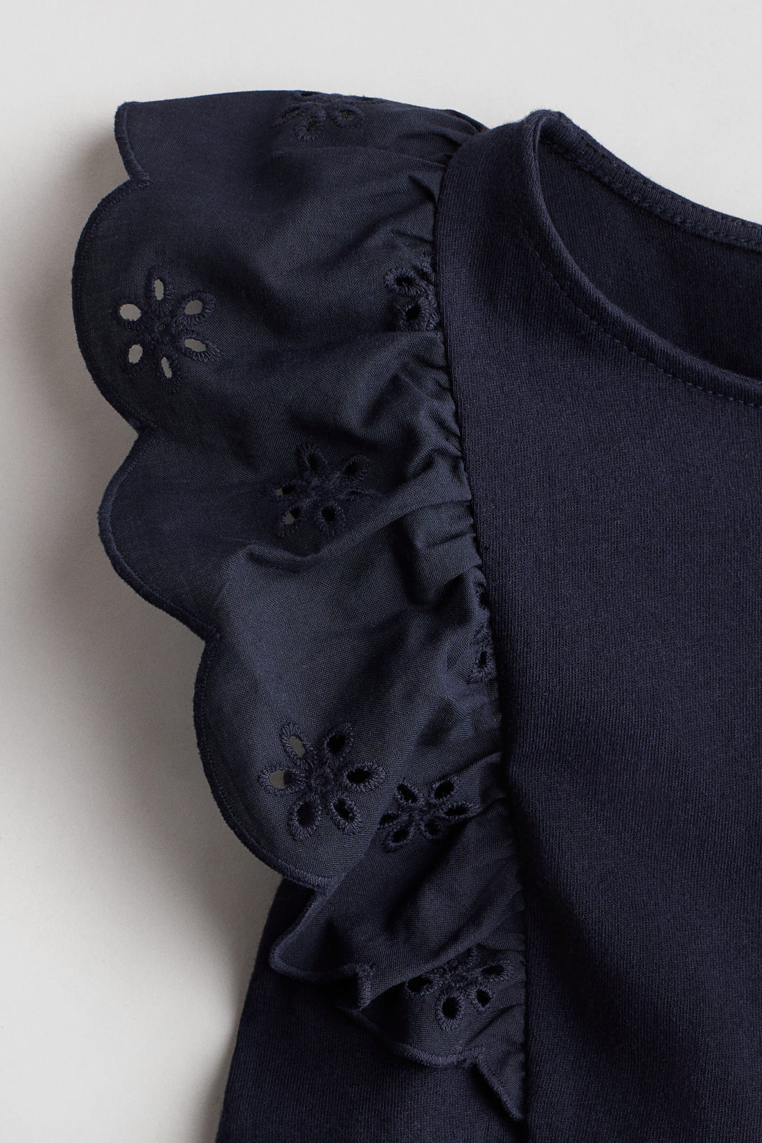 Flounce-trimmed cotton dress