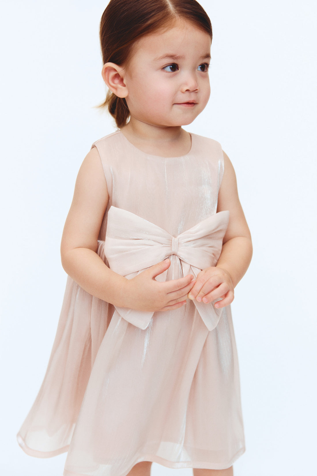 Bow-detail organza dress