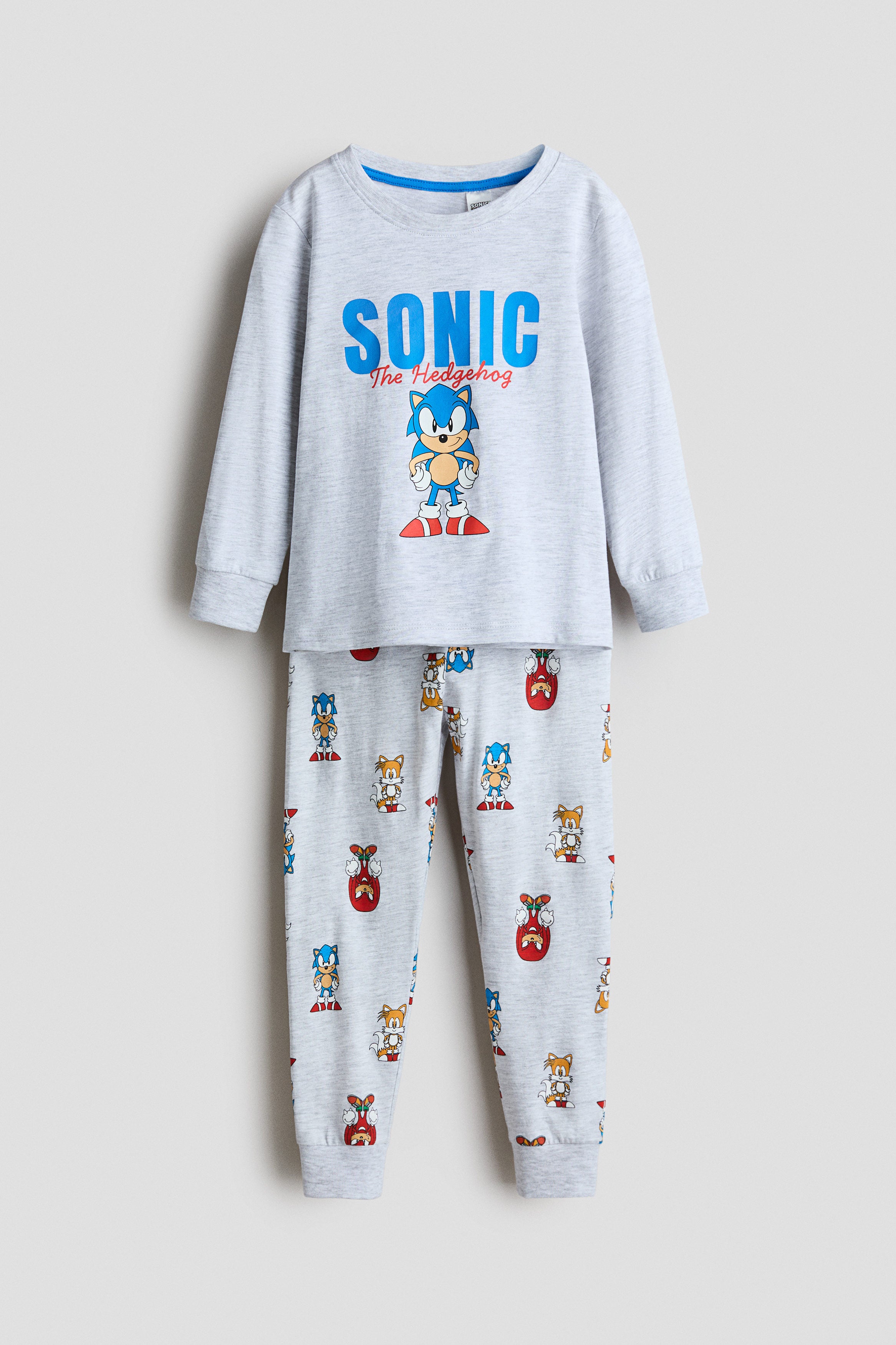 Printed cotton jersey pyjamas - Grey Sonic Hedgehog / 8-10 Years