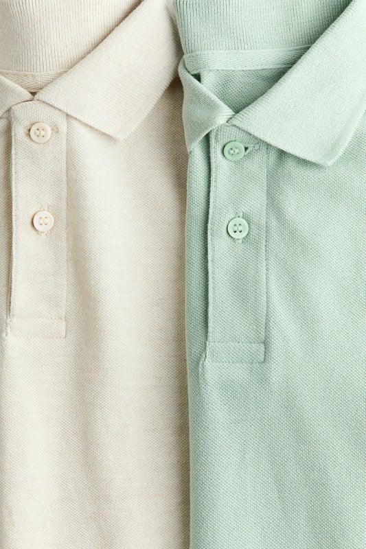 2-pack cotton piqué polo shirts