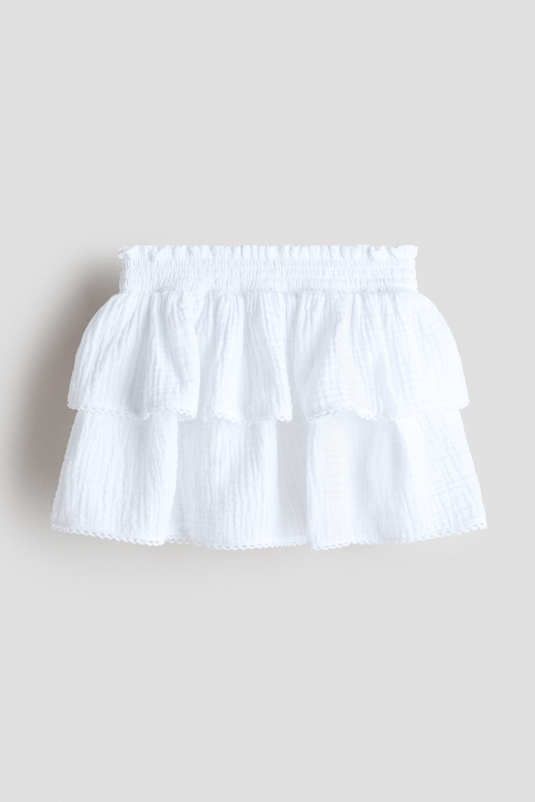 Tiered muslin skirt - White 0 / 1.5-2 Years