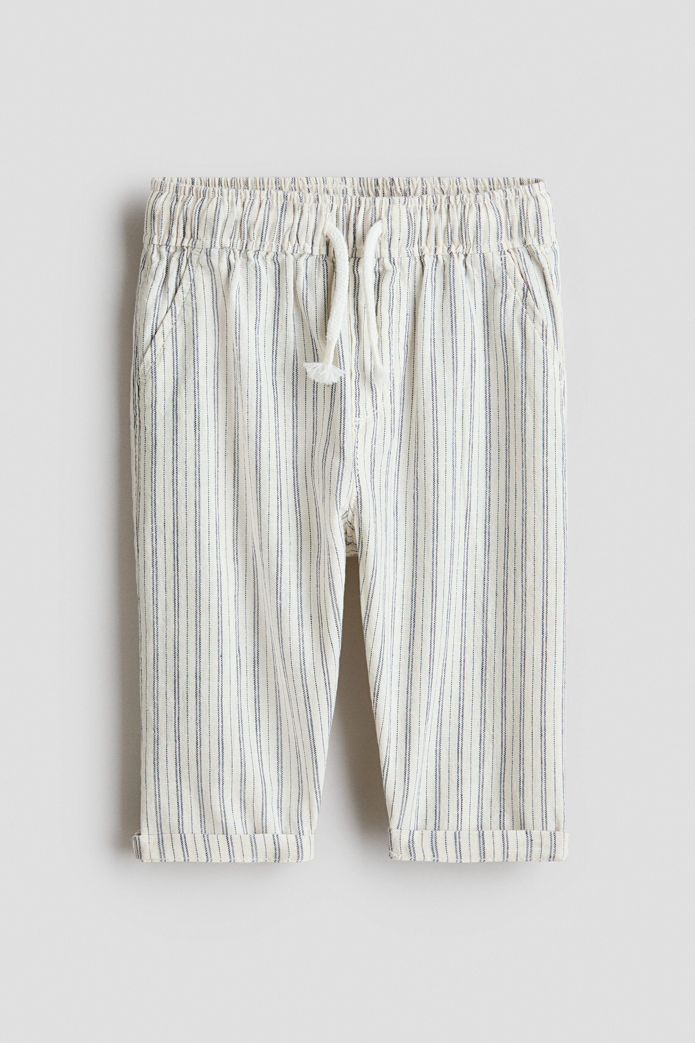 Linen-blend trousers