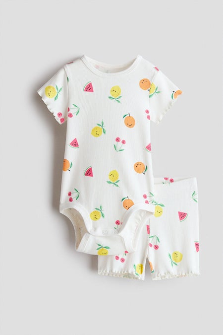 2-piece ribbed cotton set
