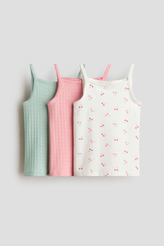 3-pack cotton strappy tops