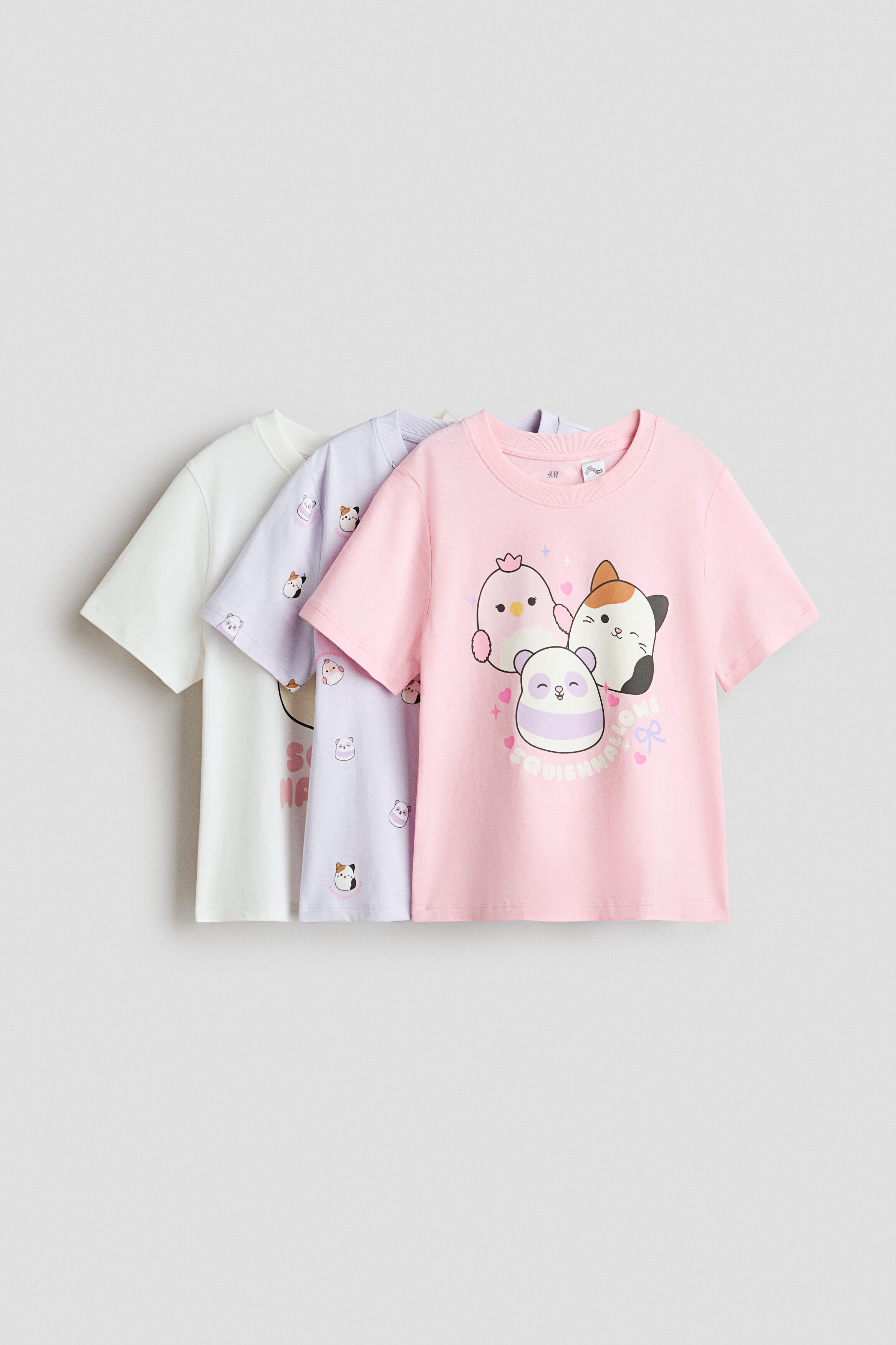 3-pack printed jersey tops - Pink Squishmallows
