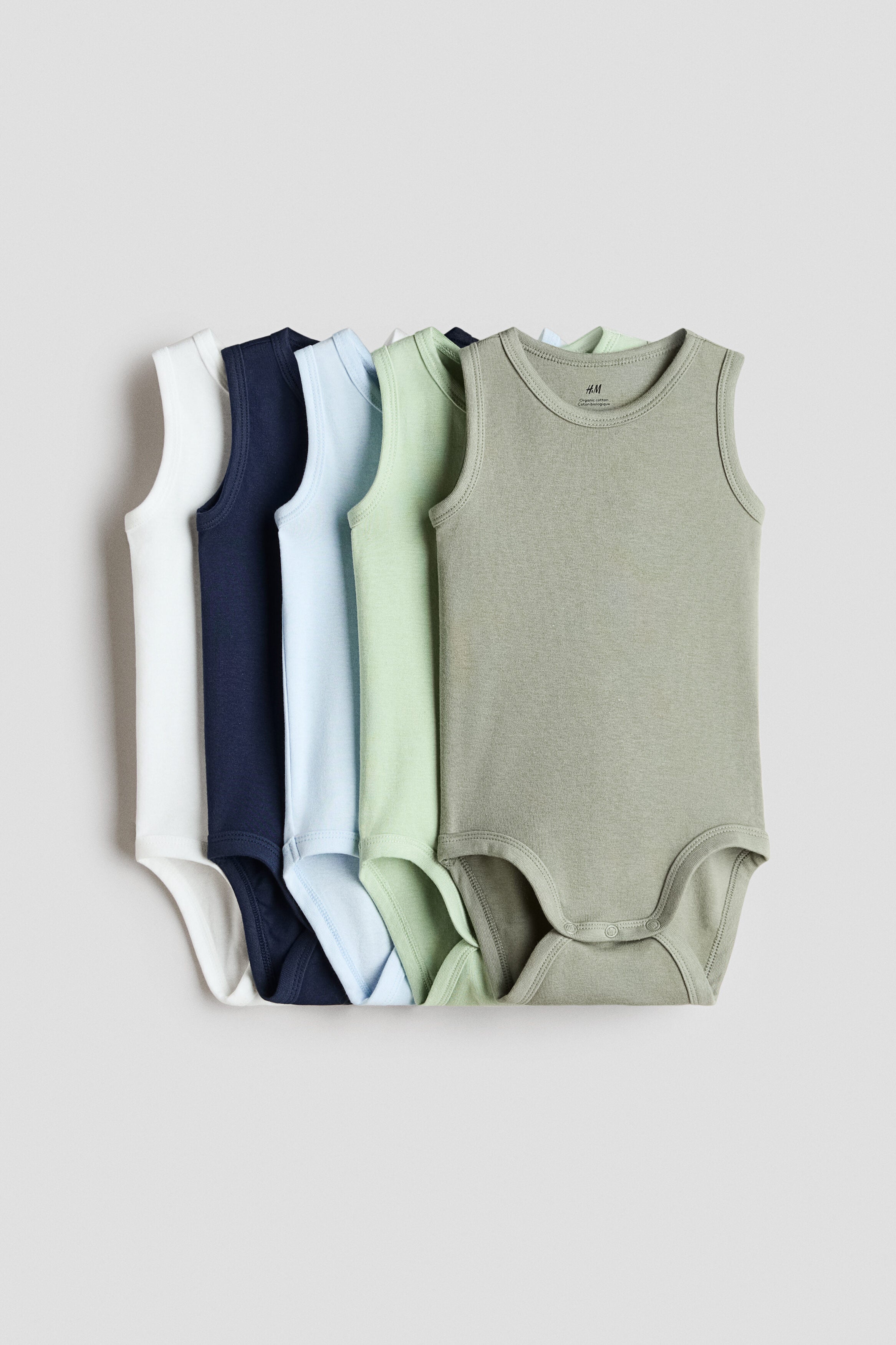 5-pack cotton bodysuits - 12M