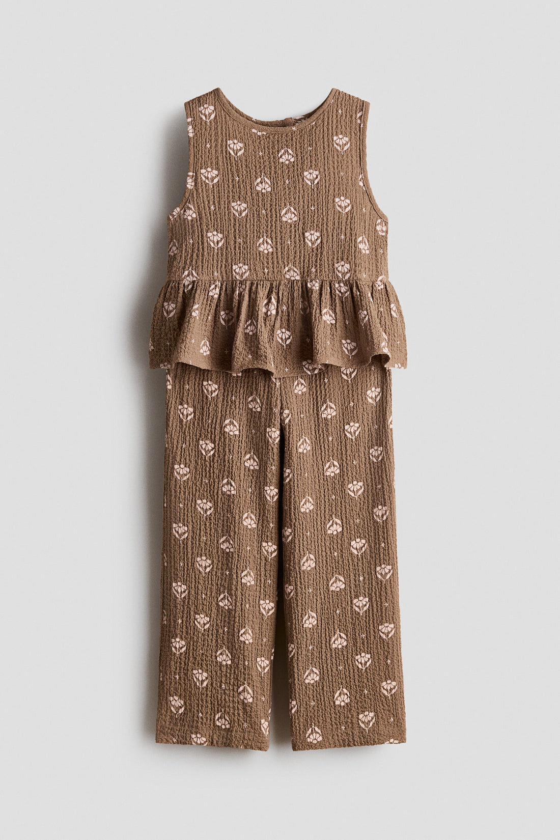2-piece crinkled jersey set - Brown Floral / 9-10 Years