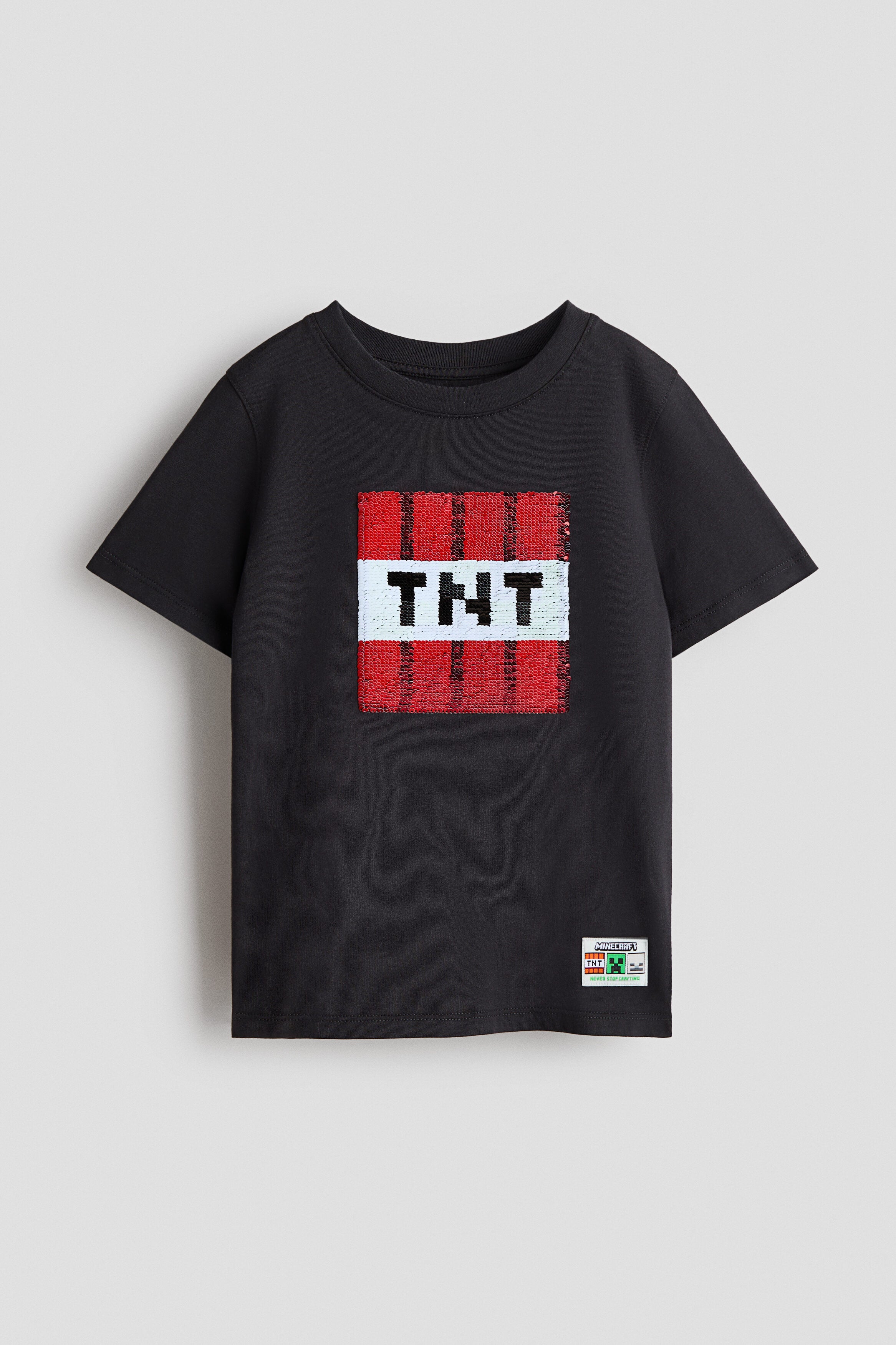 Reversible sequin T-shirt - Dark Grey Minecraft / 8-10 Years