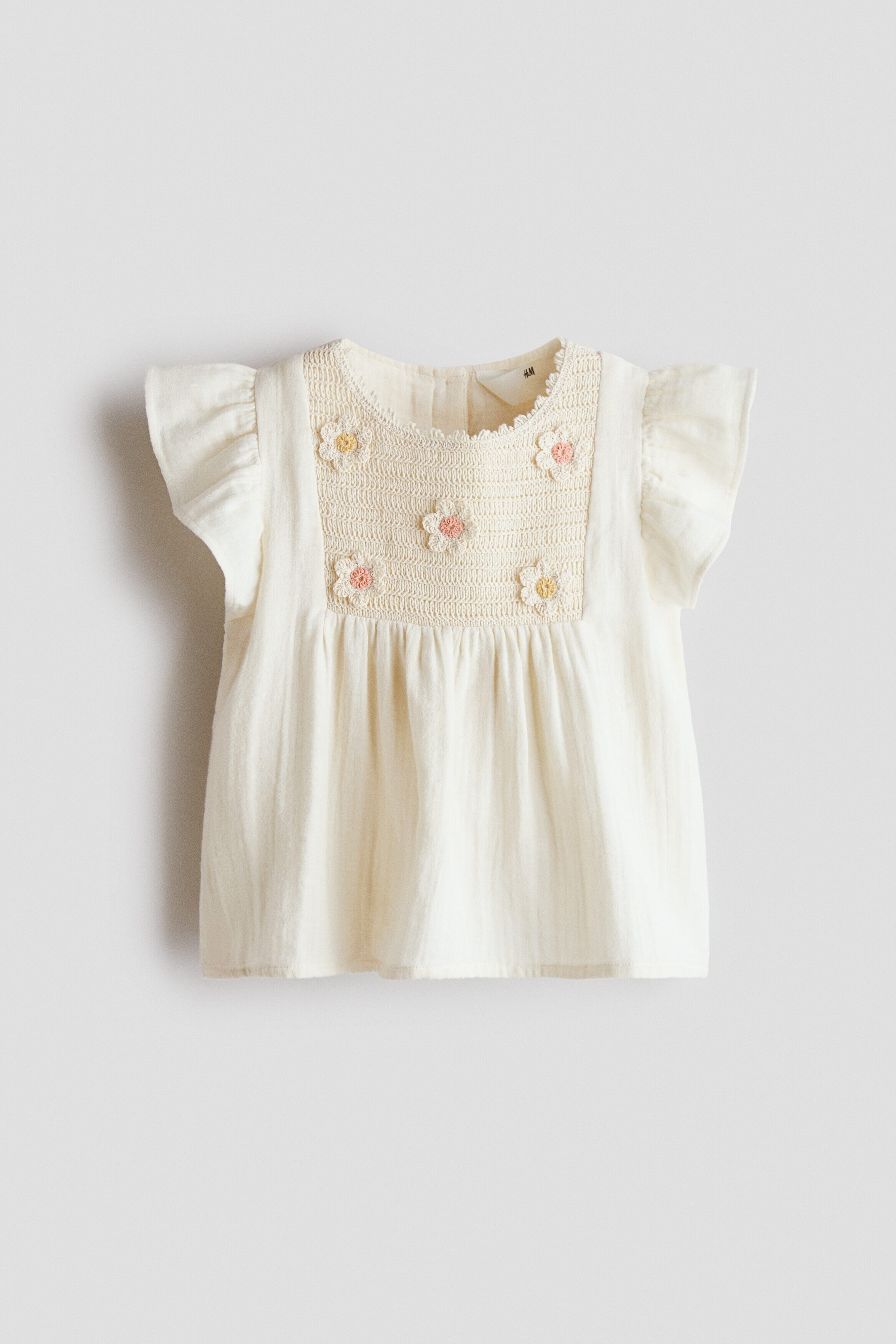 Appliquéd cotton blouse