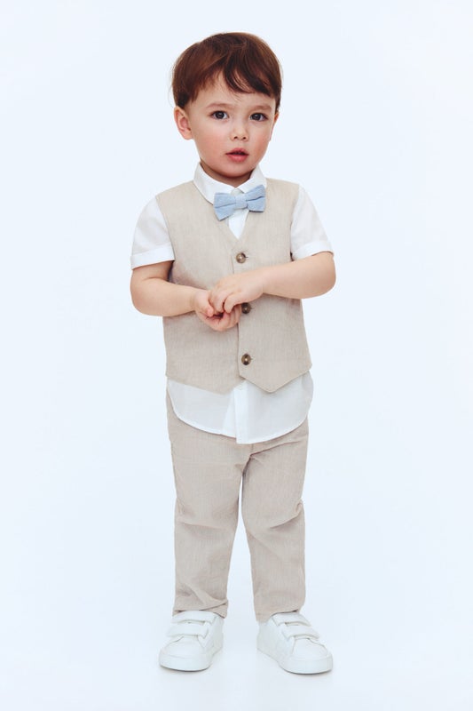 4-piece linen-blend dressy set