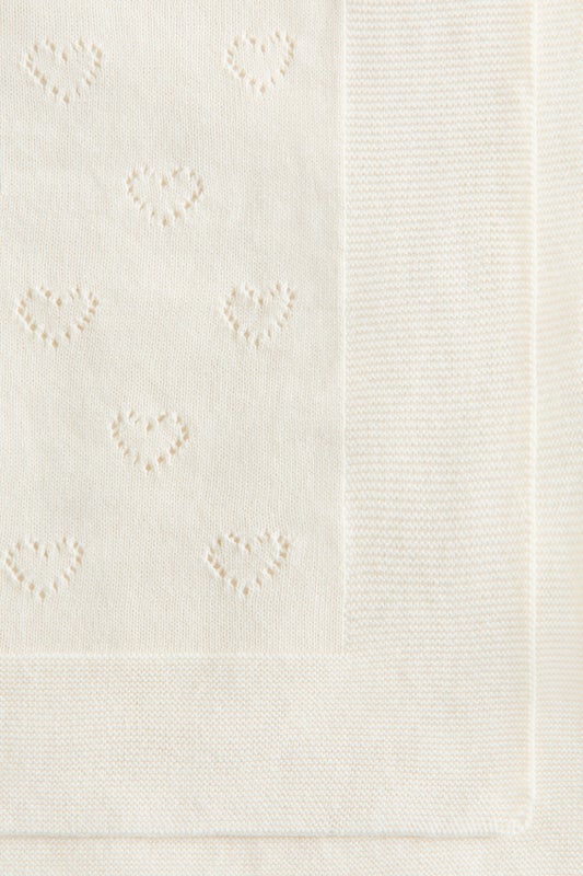 Cotton pointelle baby blanket