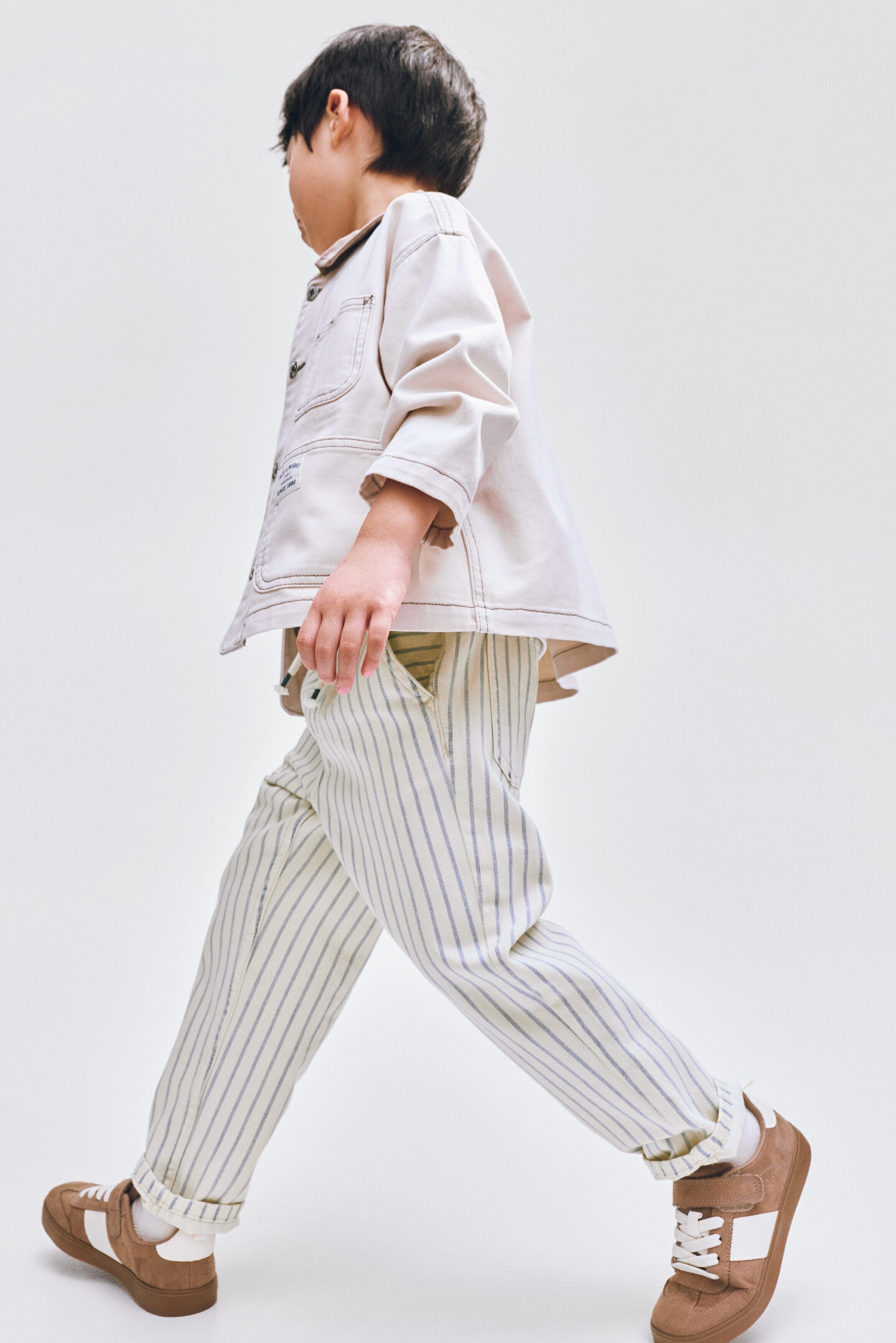 Twill pull-on trousers