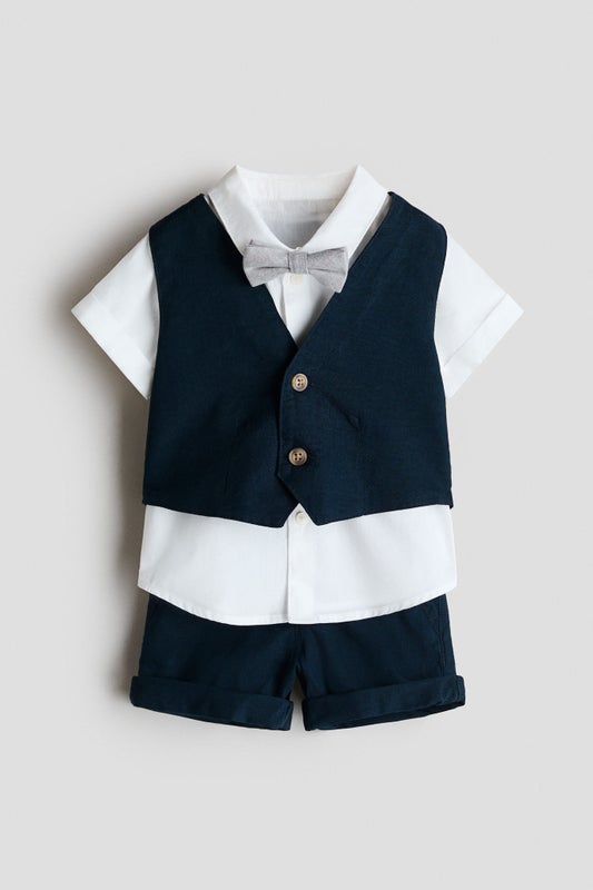4-piece linen-blend dressy set