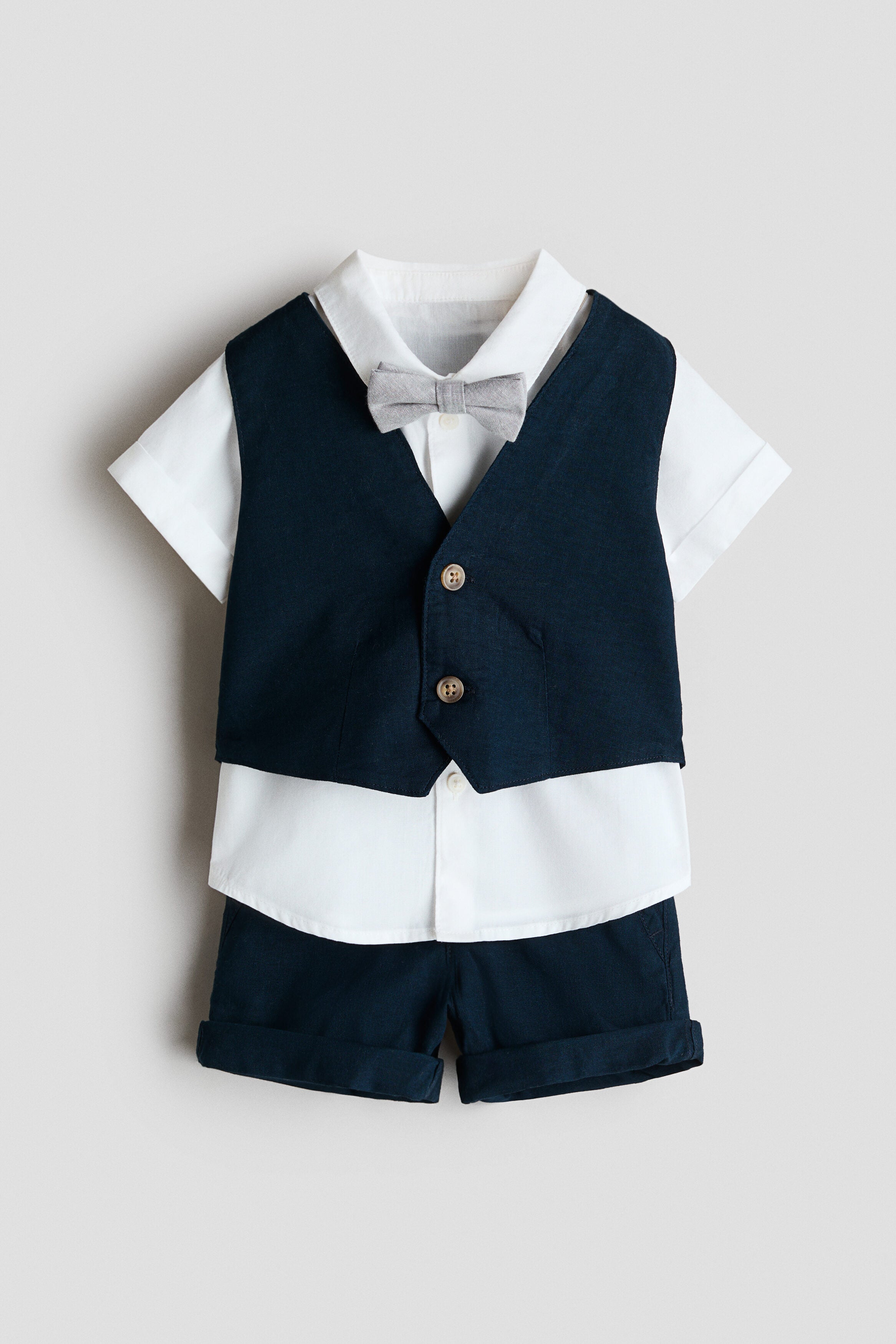 4-piece linen-blend dressy set