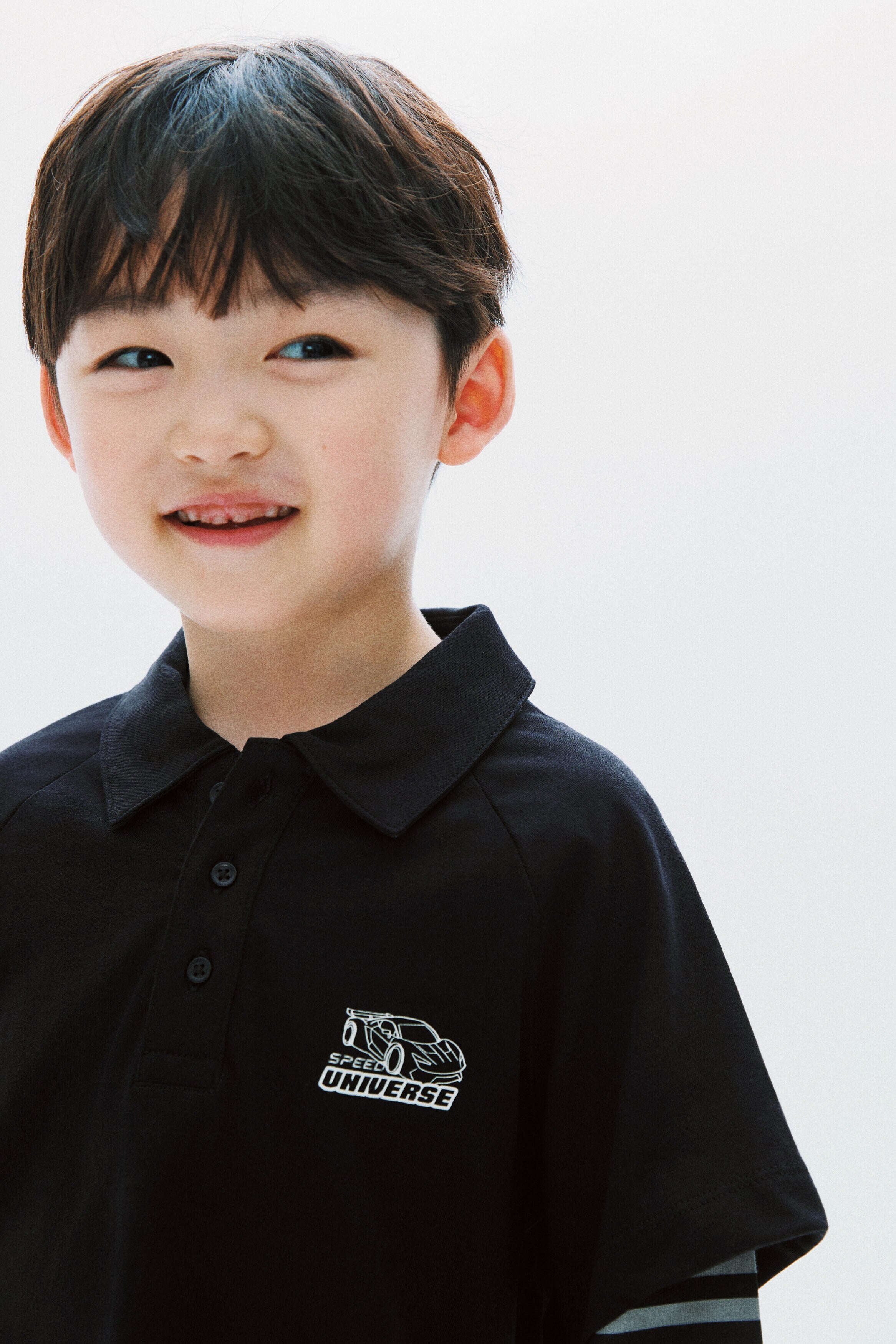 Printed layered polo shirt