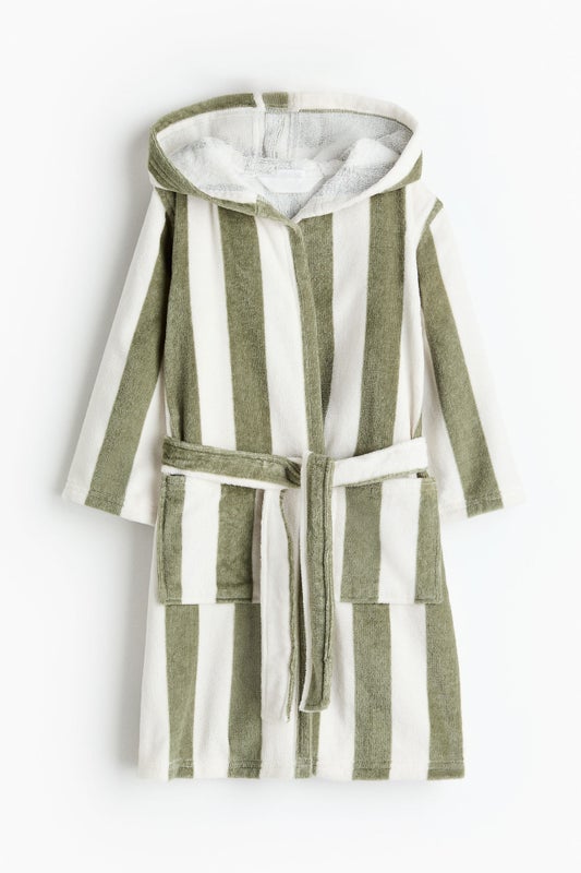 Cotton terry dressing gown