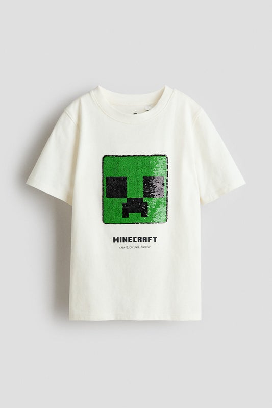 Reversible sequin T-shirt