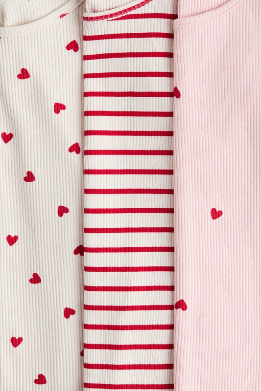 3-pack ribbed jersey tops