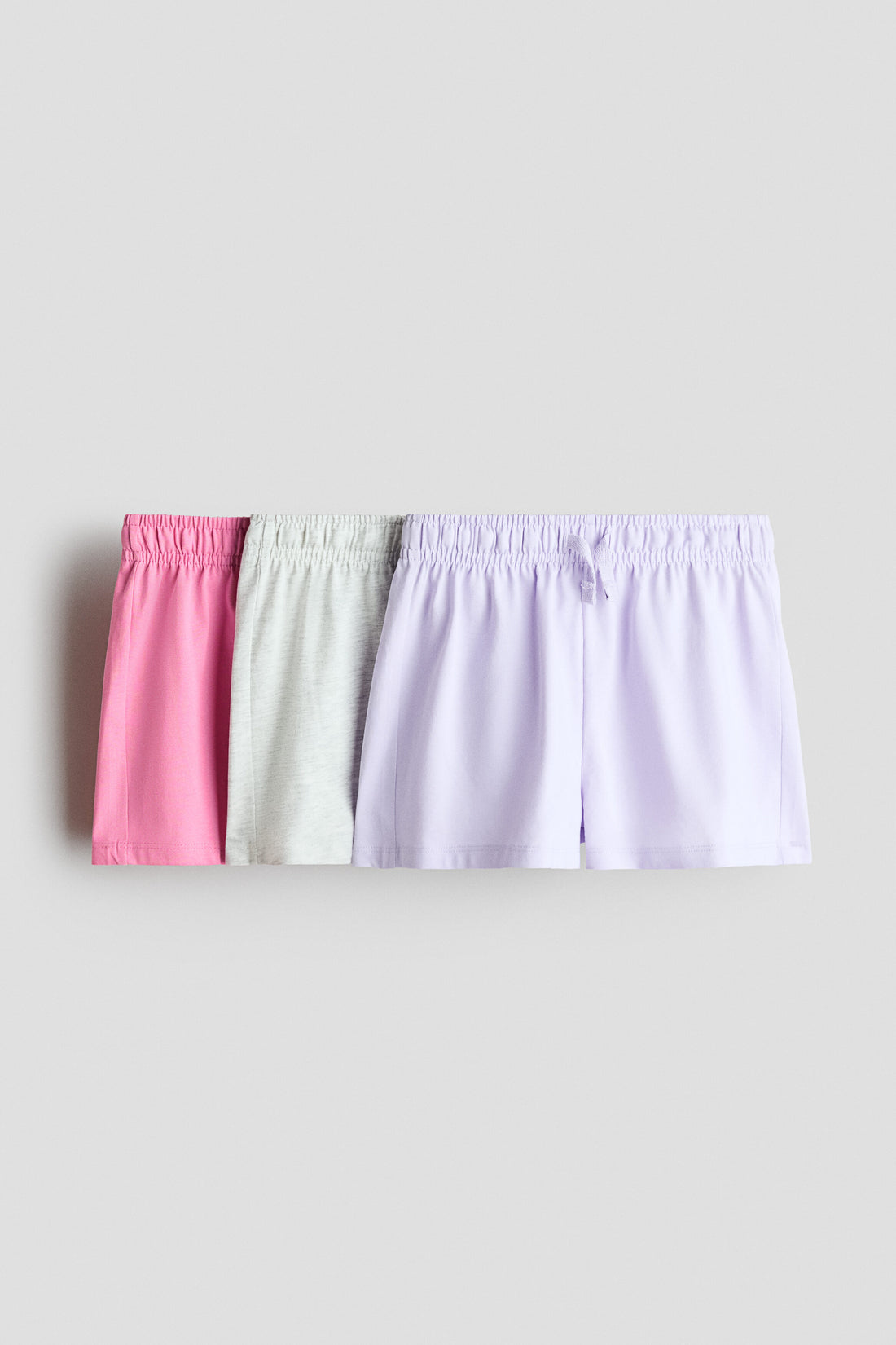 3-pack cotton jersey shorts - Pink Light Grey Marl / 1.5-2 Years